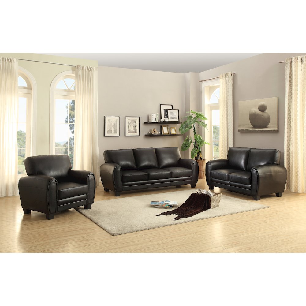 Rubin Faux Leather Arm Chair In Black. Picture 2