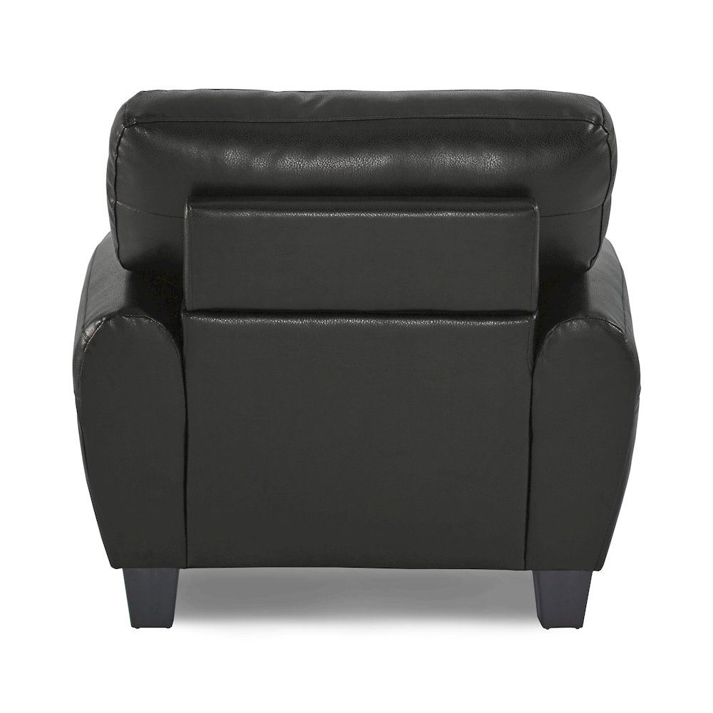 Rubin Faux Leather Arm Chair In Black. Picture 3