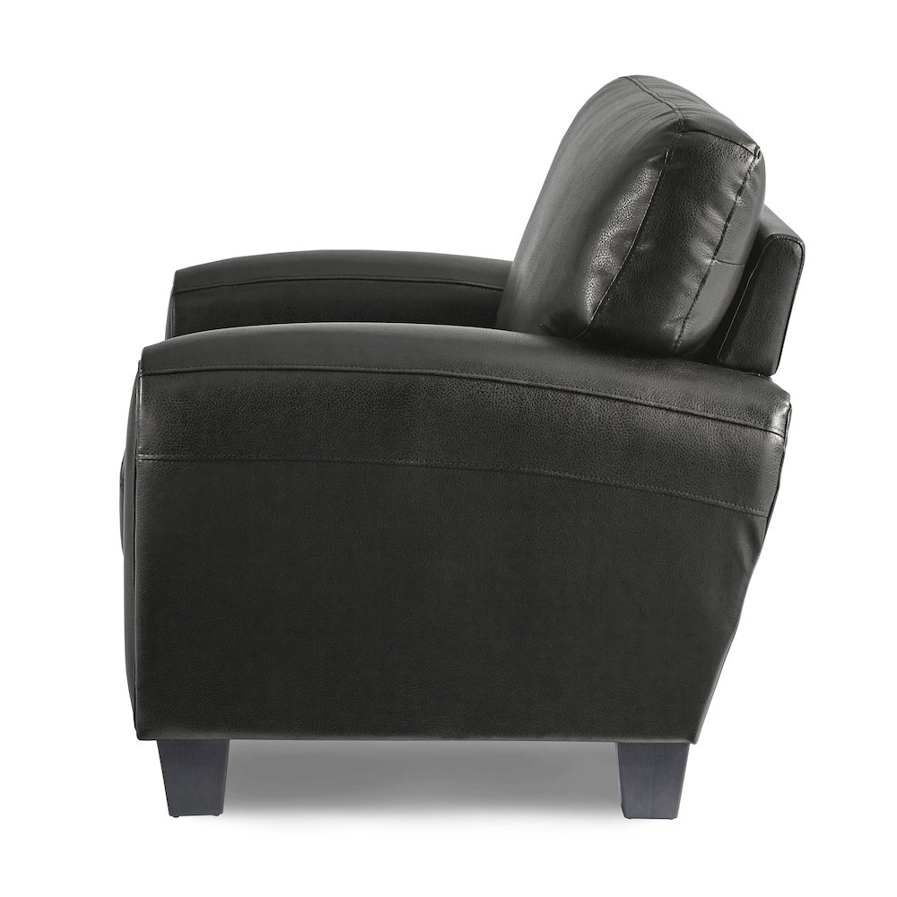 Rubin Faux Leather Arm Chair In Black. Picture 5