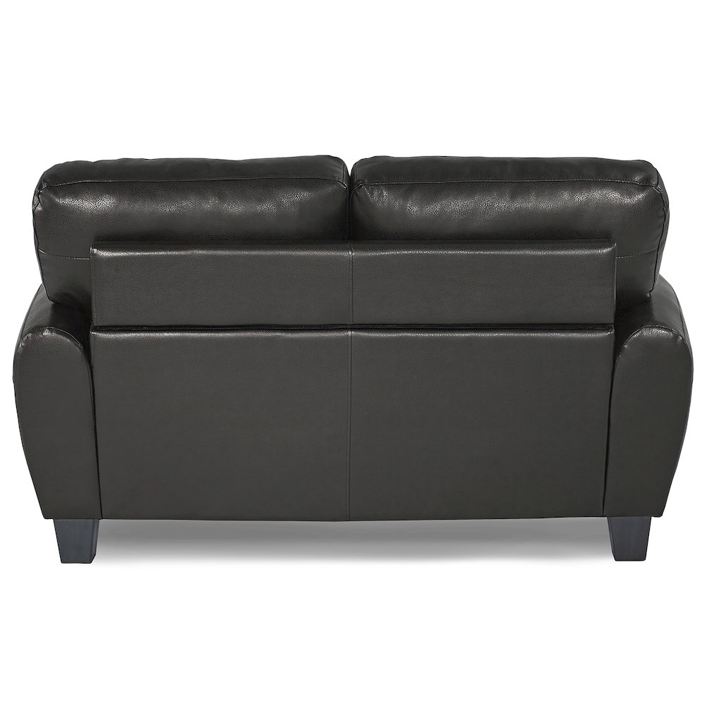 Rubin Faux Leather Love Seat In Black. Picture 3