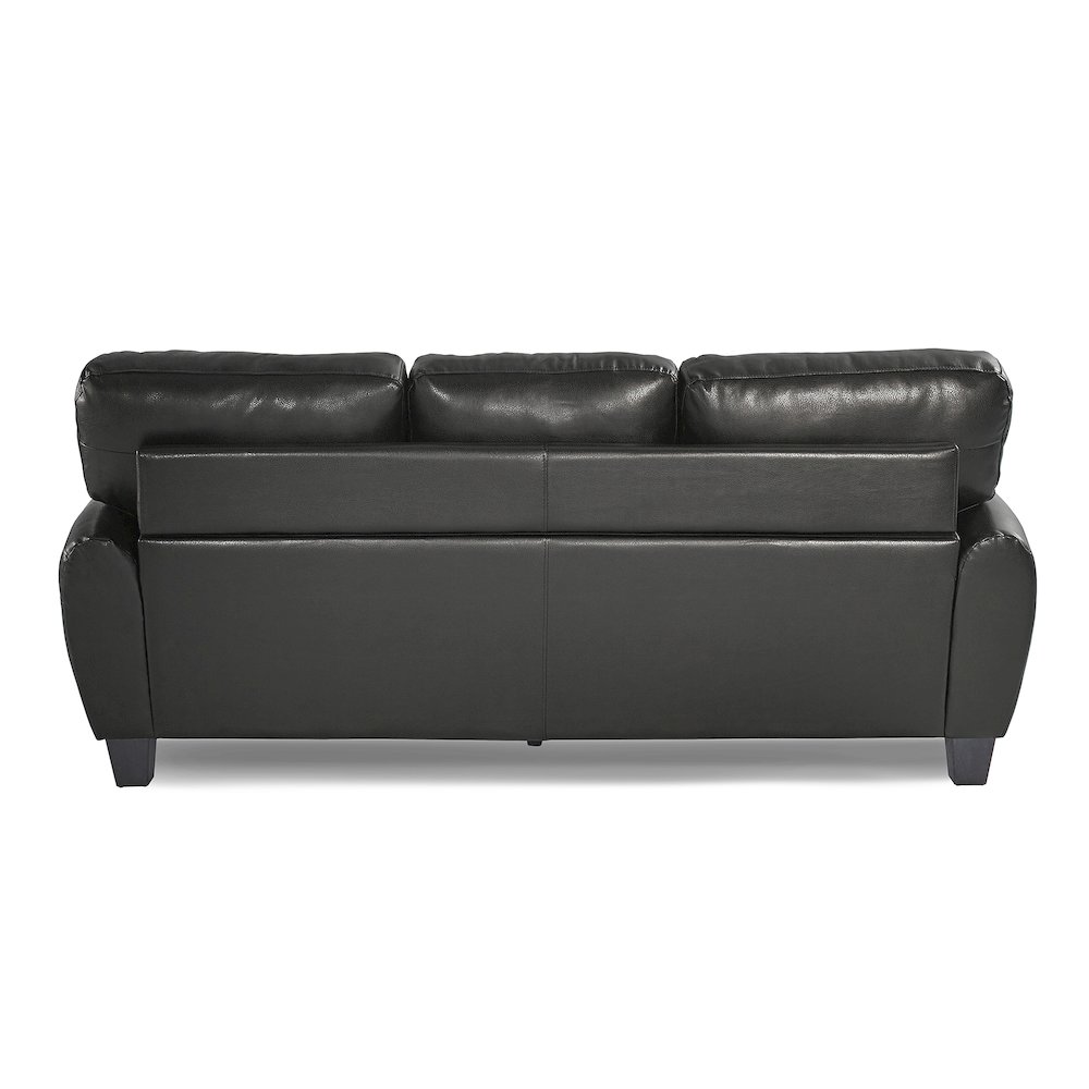 Rubin Faux Leather Sofa In Black. Picture 3