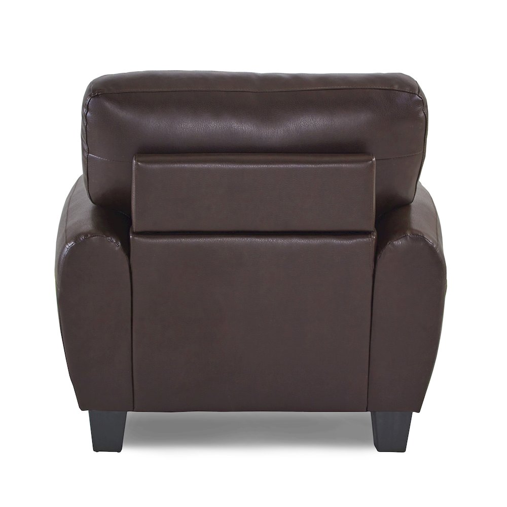 Rubin Faux Leather Arm Chair In Dark Brown. Picture 3