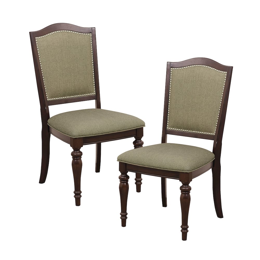 Marston Asian Hardwood Dining Side Chair, Set of 2 in Dark Cherry. Picture 2