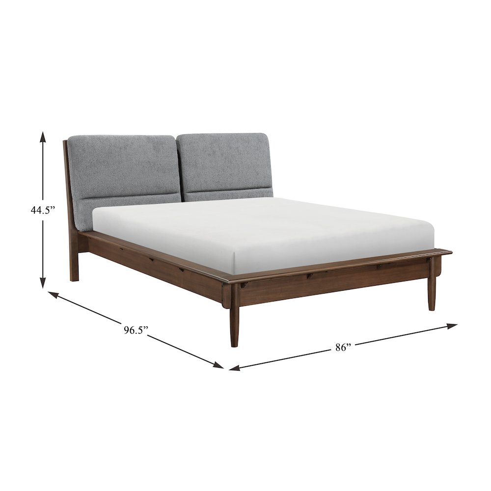 Astrid Asian Hardwood Eastern King Platform Bed in Walnut. Picture 6