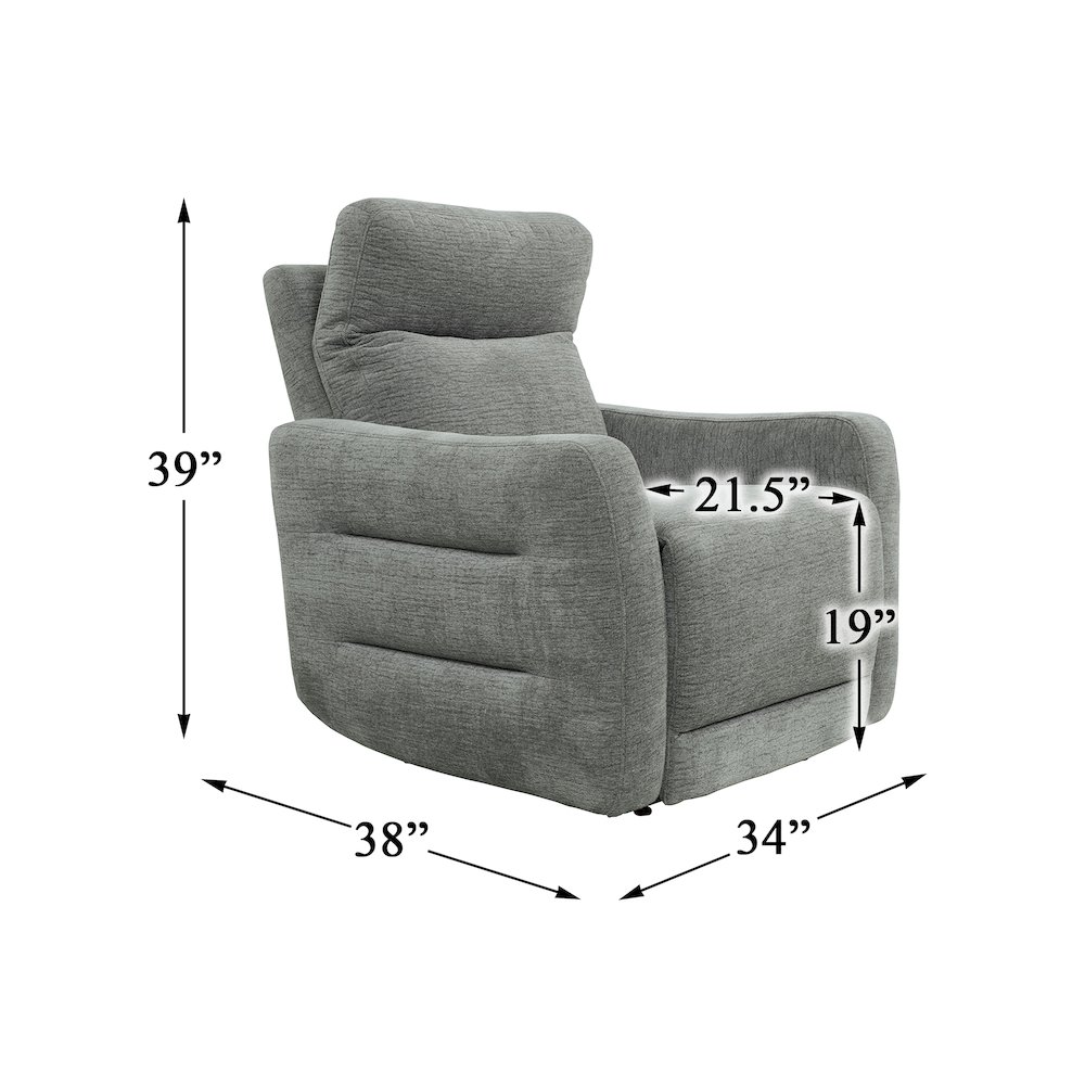 Edition Chenille Power Reclining Chair In Gray. Picture 4