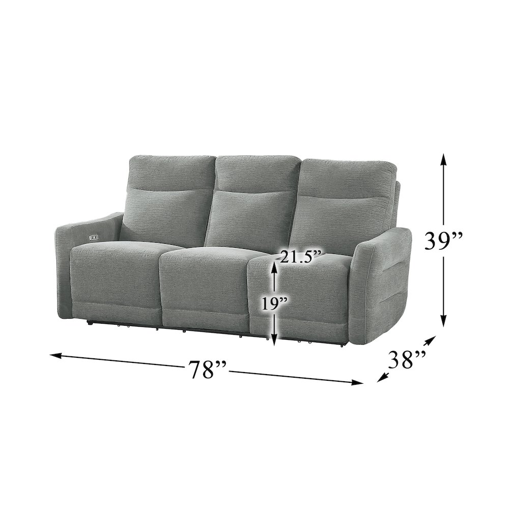 Edition Chenille Power Double Reclining Sofa In Gray. Picture 4