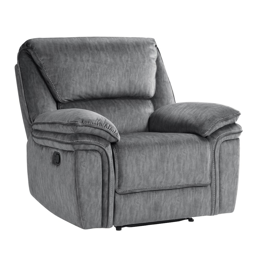 Muirfield Microfiber Reclining Chair In Gray. Picture 1