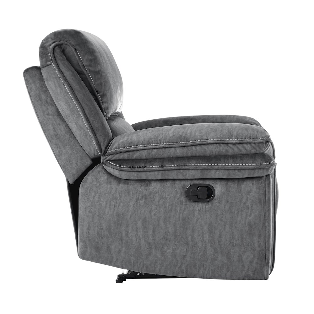 Muirfield Microfiber Reclining Chair In Gray. Picture 5