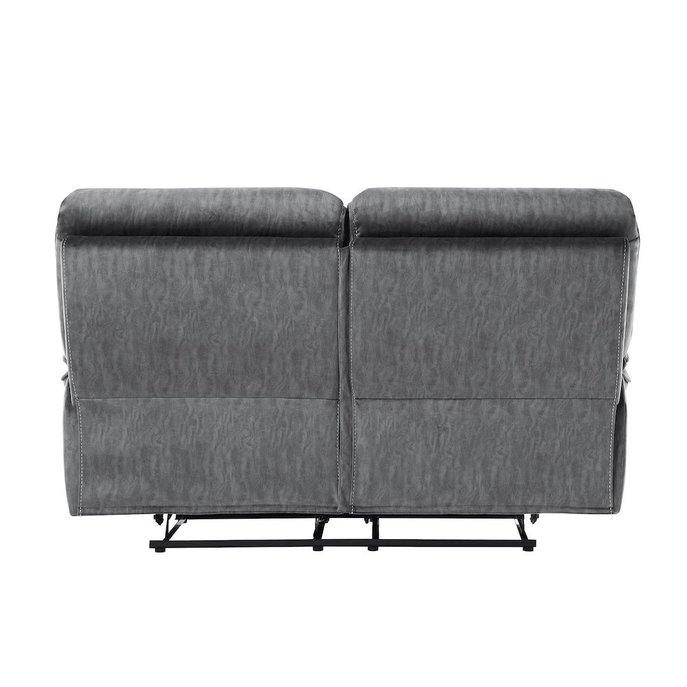 Muirfield Microfiber Double Reclining Love Seat In Gray. Picture 3