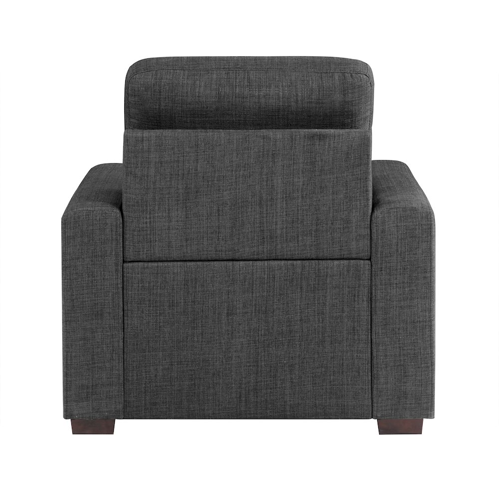 Mccafferty Textured Fabric Chair With Pull-Out Ottoman In Dark Gray. Picture 3