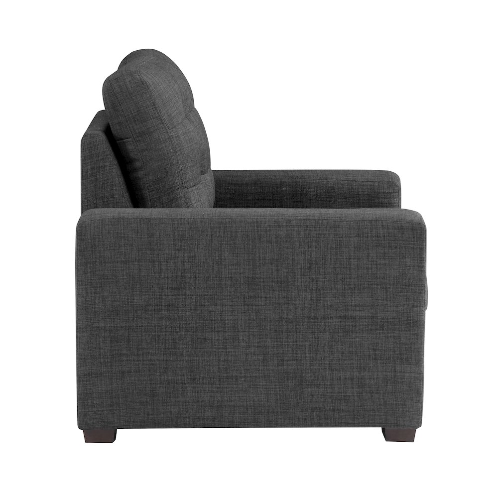 Mccafferty Textured Fabric Chair With Pull-Out Ottoman In Dark Gray. Picture 5