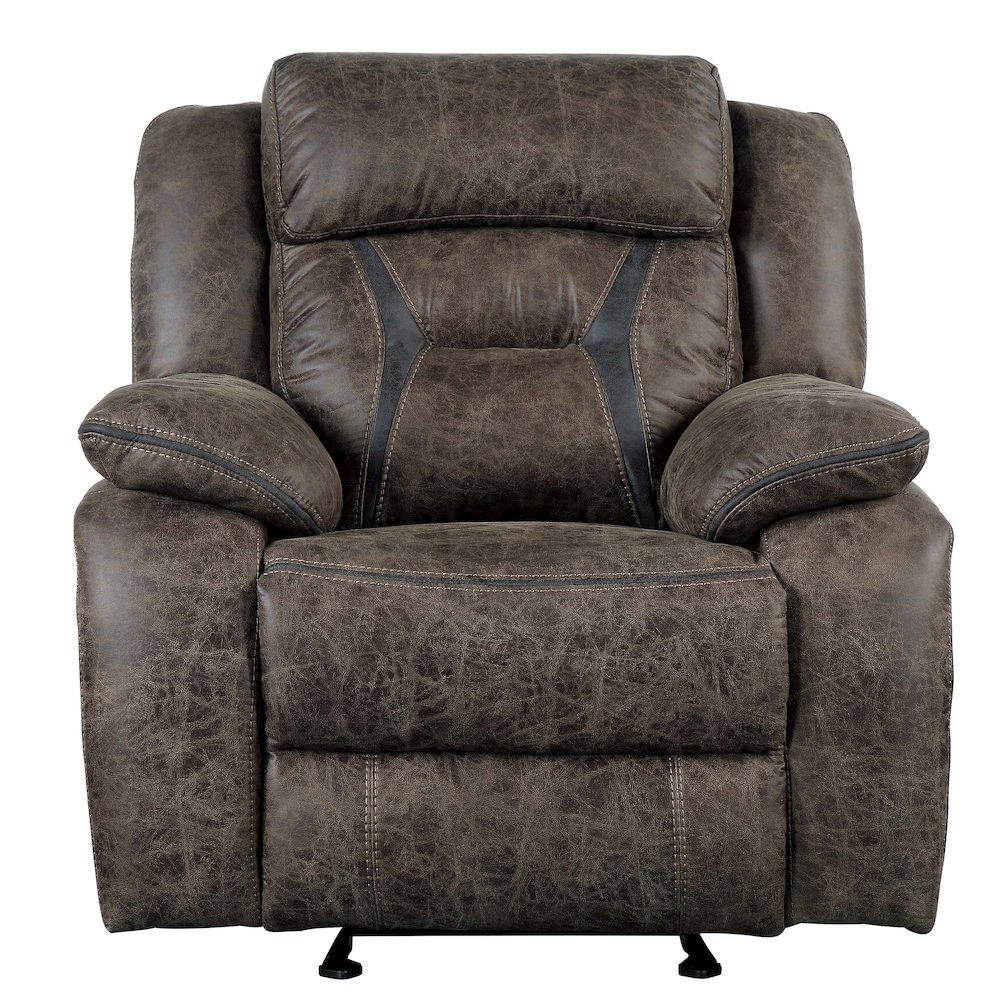 Madrona Microfiber Glider Reclining Chair In Dark Brown. Picture 3