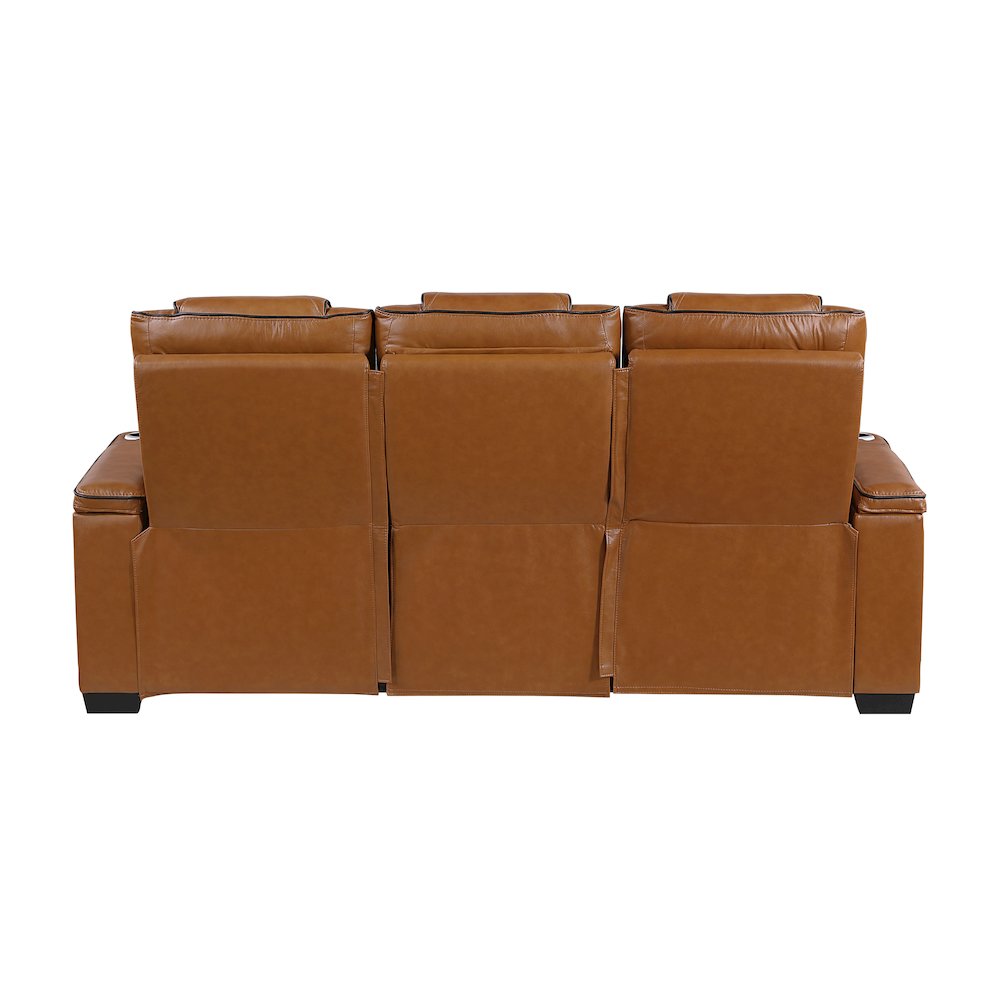 Apex Leather 3pc Set: Sofa, Love, Chair in Brown. Picture 3