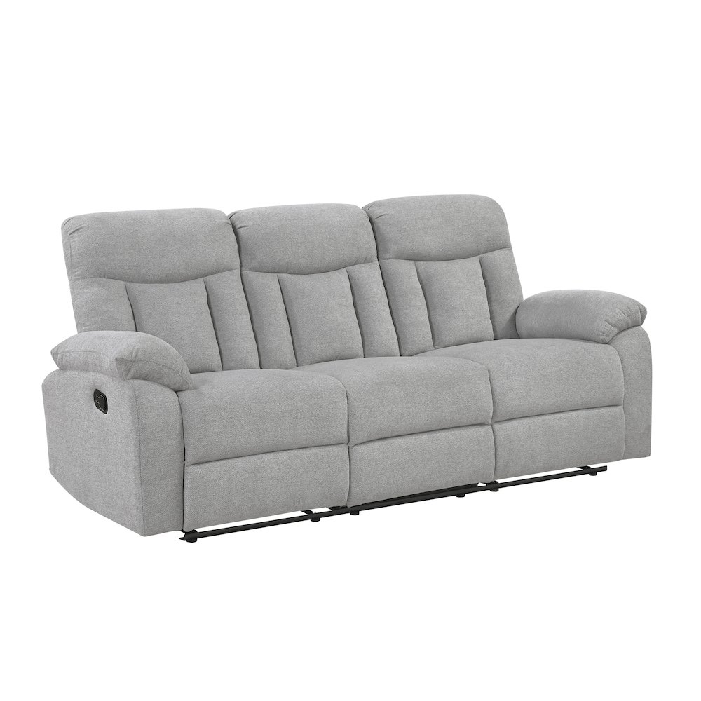Jules Chenille Double Reclining Sofa in Gray. Picture 1