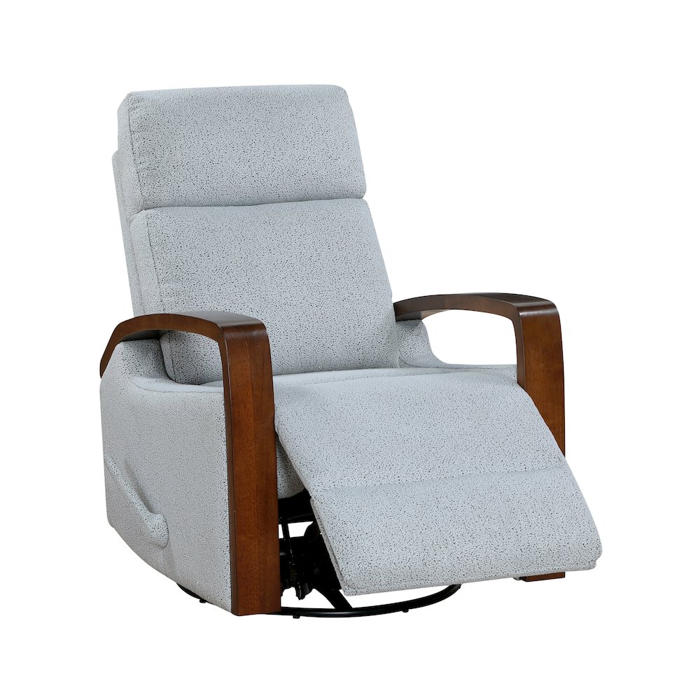 Margerie Boucle Swivel Glider Reclining Chair in Gray. Picture 7