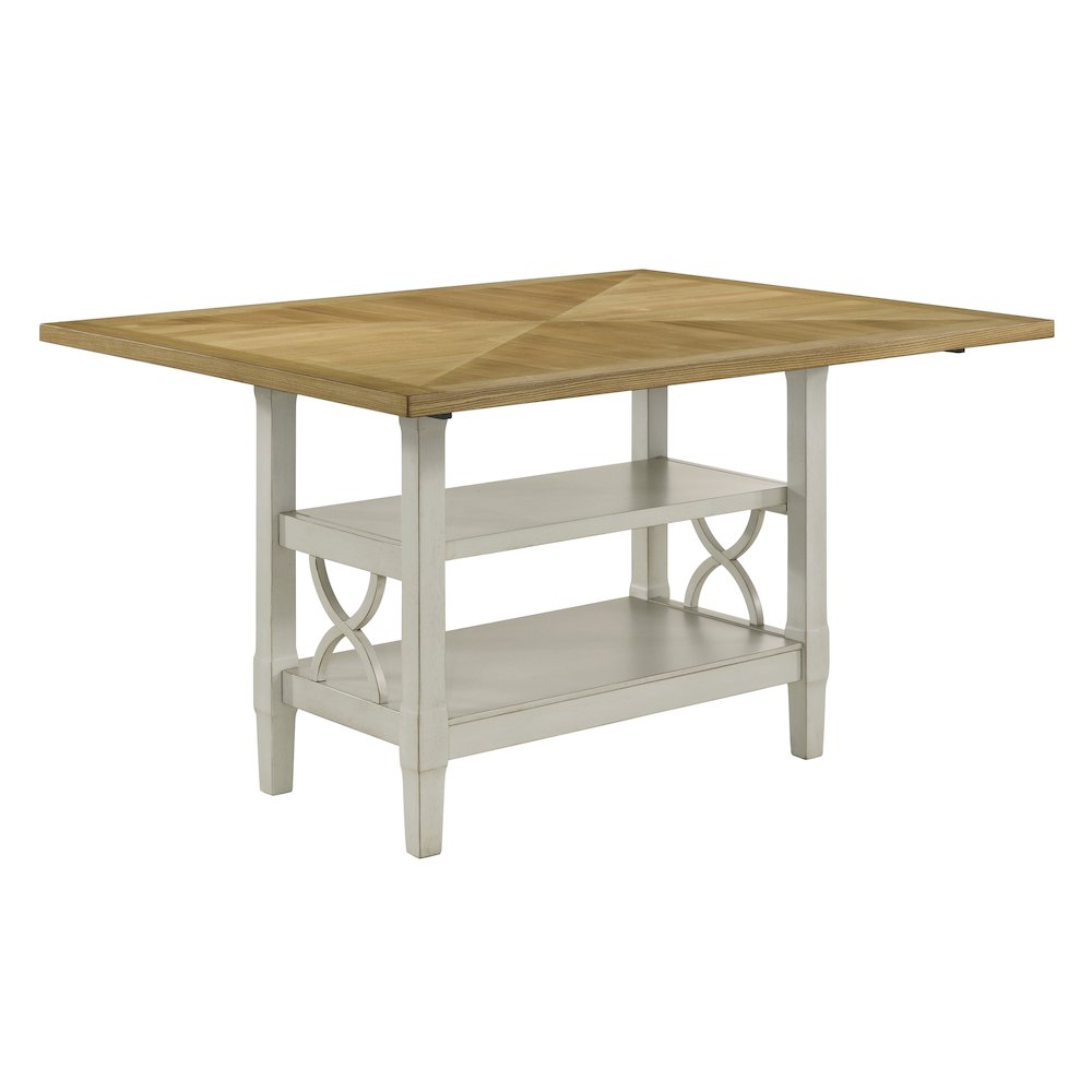 Maribelle Wood Veneer Counter Height Table in Light Oak and Gray. Picture 1