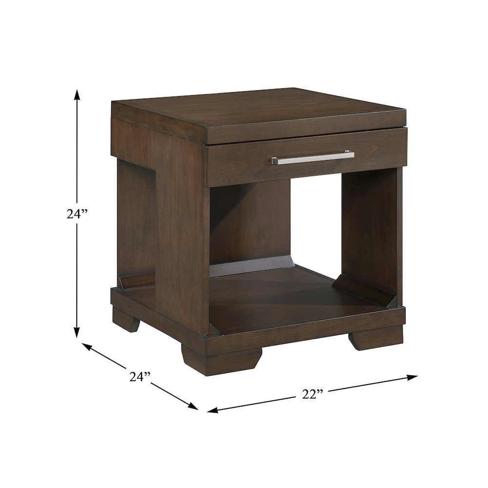 Duncan Asian Hardwood End Table in Espresso. Picture 5