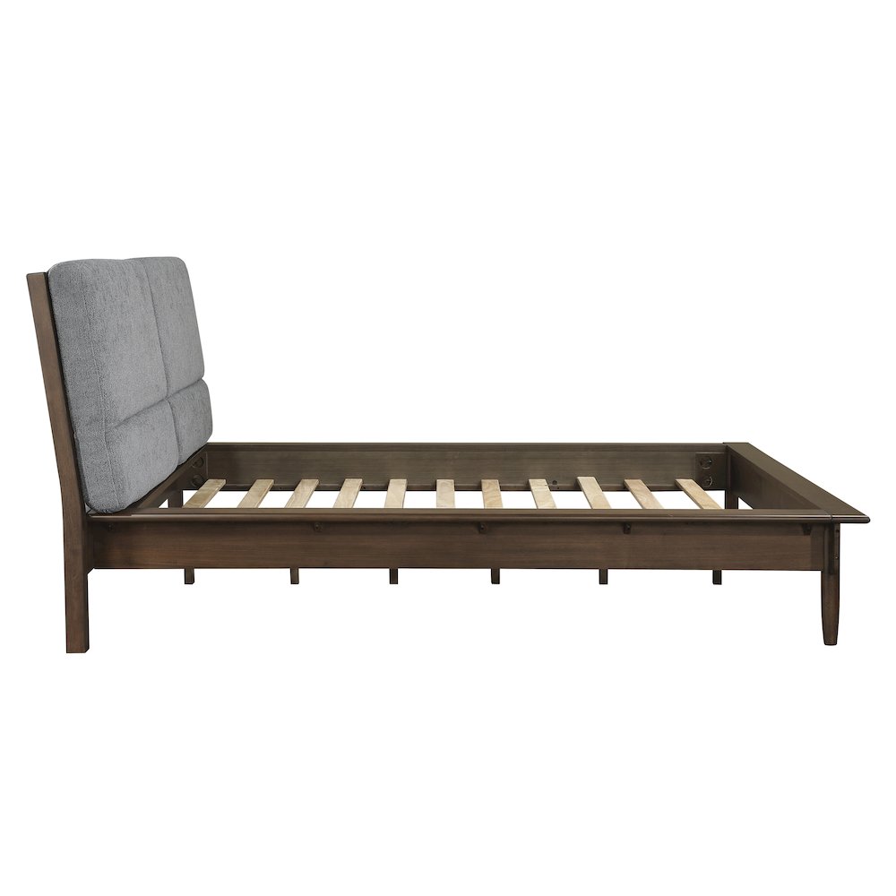 Astrid Asian Hardwood Eastern King Platform Bed in Walnut. Picture 8