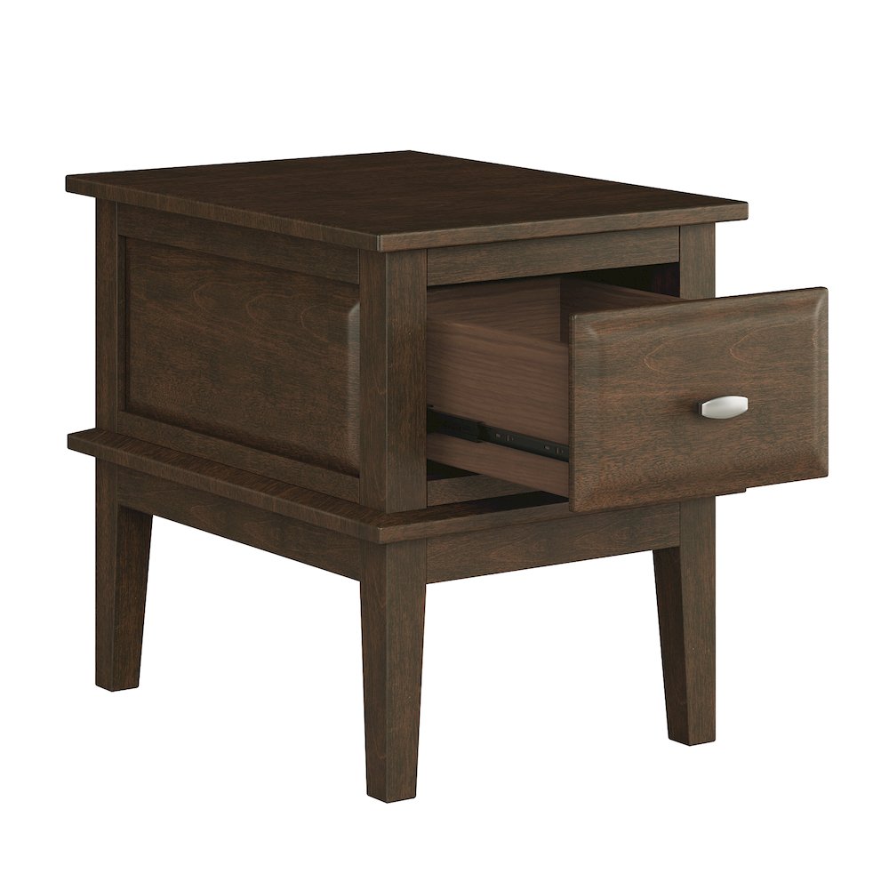 Minot Asian Hardwood End Table in Brown Cherry. Picture 6