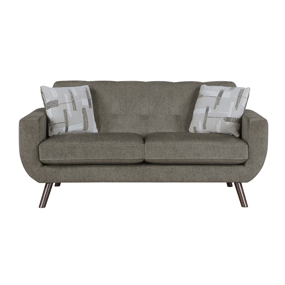 Janne Microfiber Love Seat in Brown. Picture 4