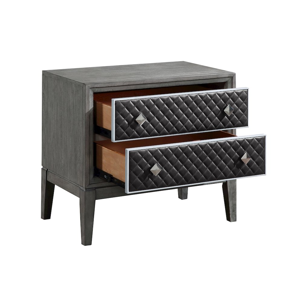 West End Poplar Nightstand in Wire-Brushed Gray. Picture 5