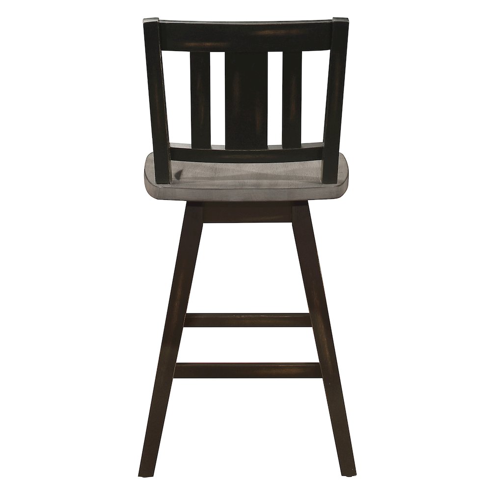 Amsonia Wood Swivel Counter Height Chair, set of 2 in Gray and Black. Picture 3