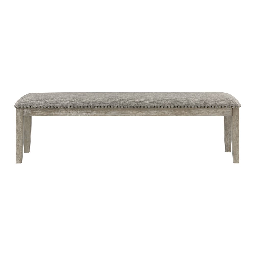 Southlake Textured Dining Room Bench in Light gray. Picture 3