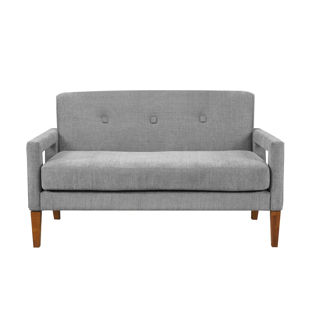 Belfort Chenille Love Seat in Gray. Picture 5