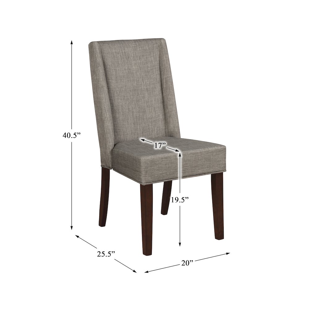 Kavanaugh Wood Dining Room Side Chair, set of 2 in Gray. Picture 4