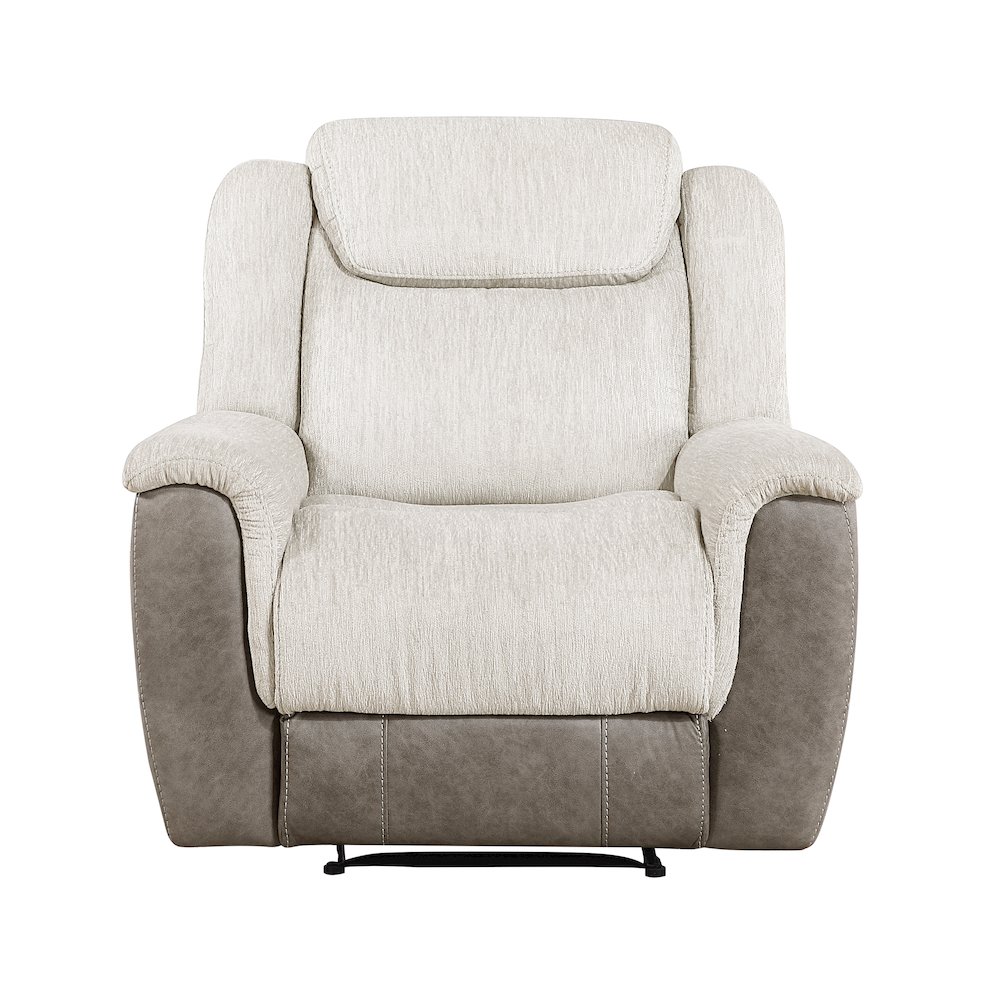 Harriette Chenille Reclining Chair in Beige. Picture 6