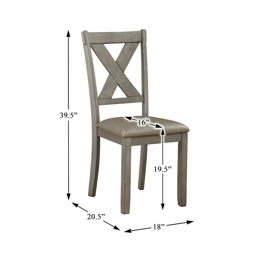 Holders Asian Hardwood 6-Piece Pack Dinette Set in Gray. Picture 10
