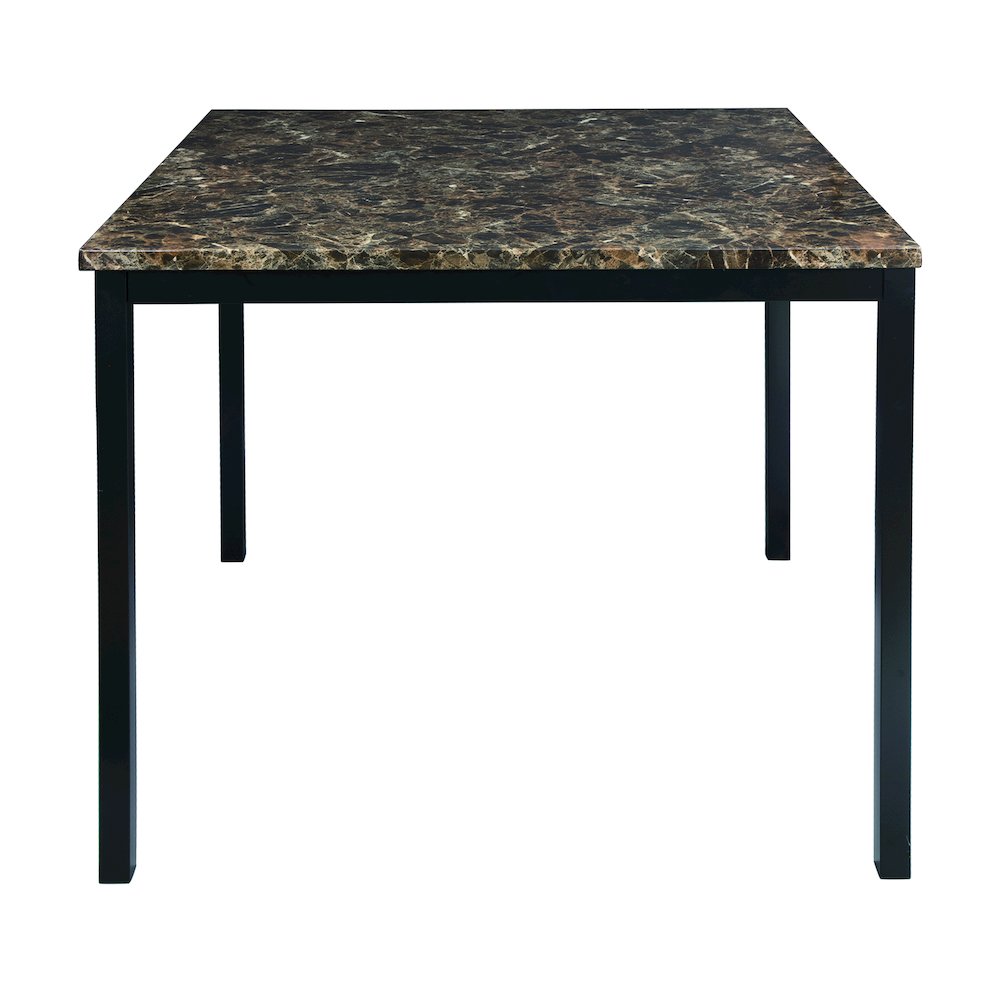 Tempe Faux Marble Top Counter Height Dining Table in Black Metal Finish. Picture 3