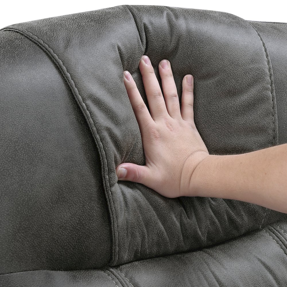 Oberon Microfiber Reclining Chair in Dark Gray. Picture 13