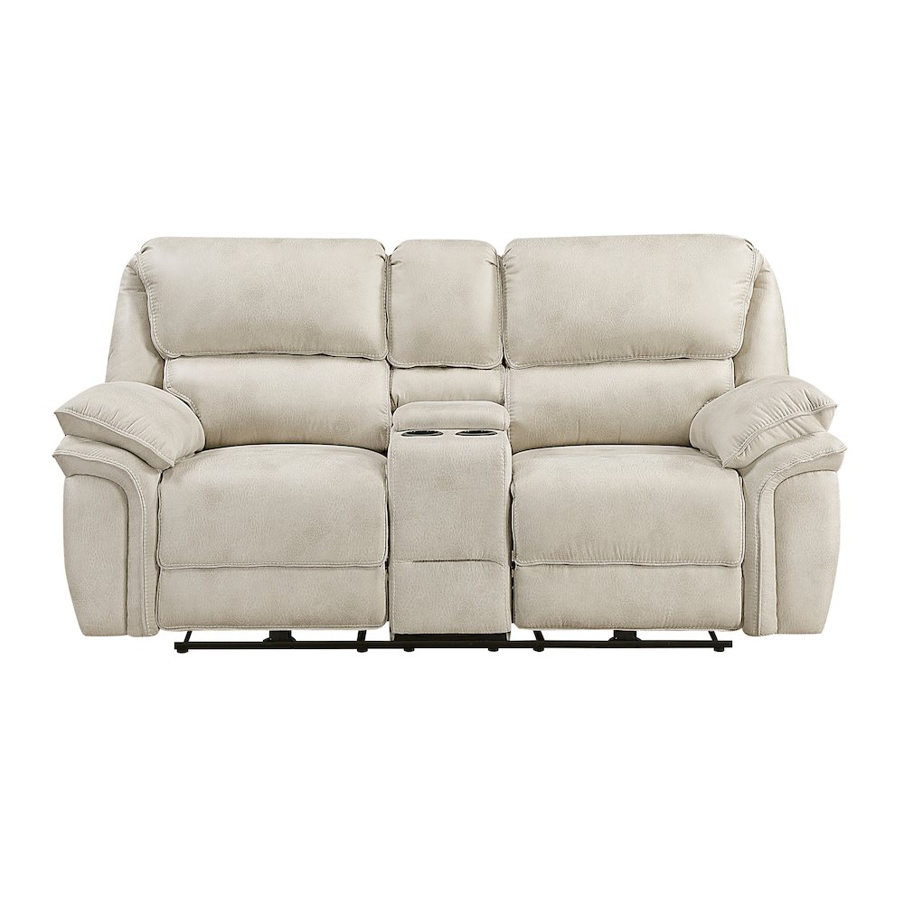 Proctor Microfiber Pwr Dbl Reclining L. Seat with Center Console in Sand. Picture 4