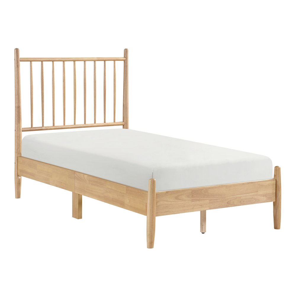 Brickell Rubberwood Twin Platform Bed in Natural. Picture 1