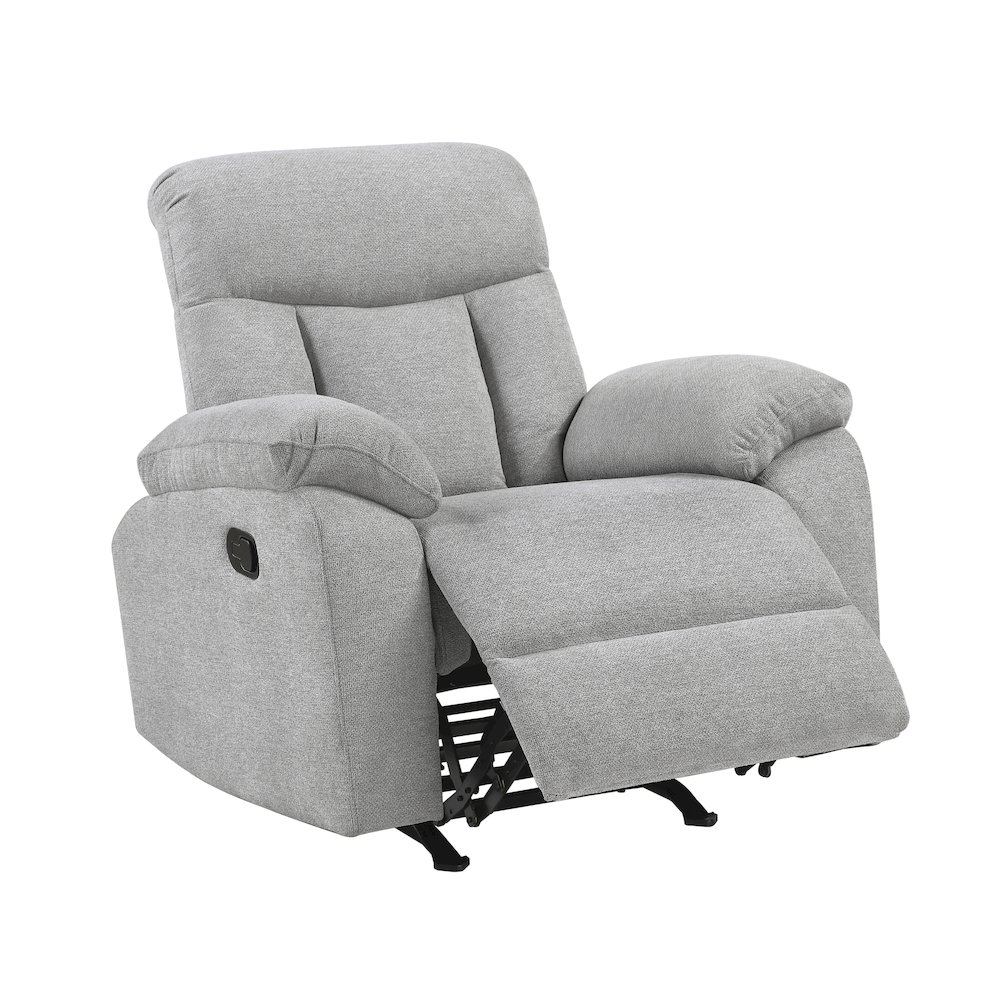 Jules Chenille Rocker Reclining Chair in Gray. Picture 7