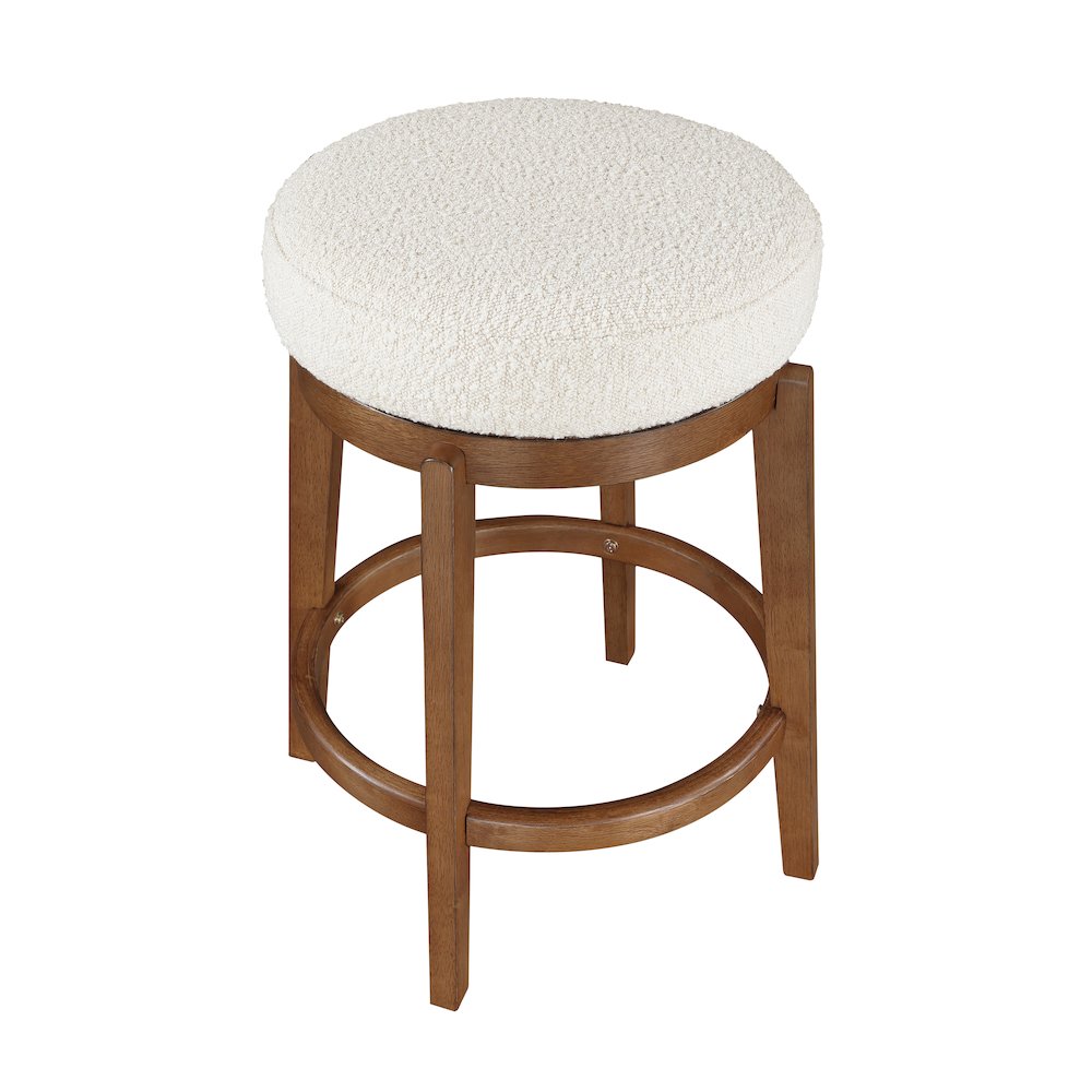 Lily Asian Hardwood Swivel Counter Height Chair in Brown. Picture 2
