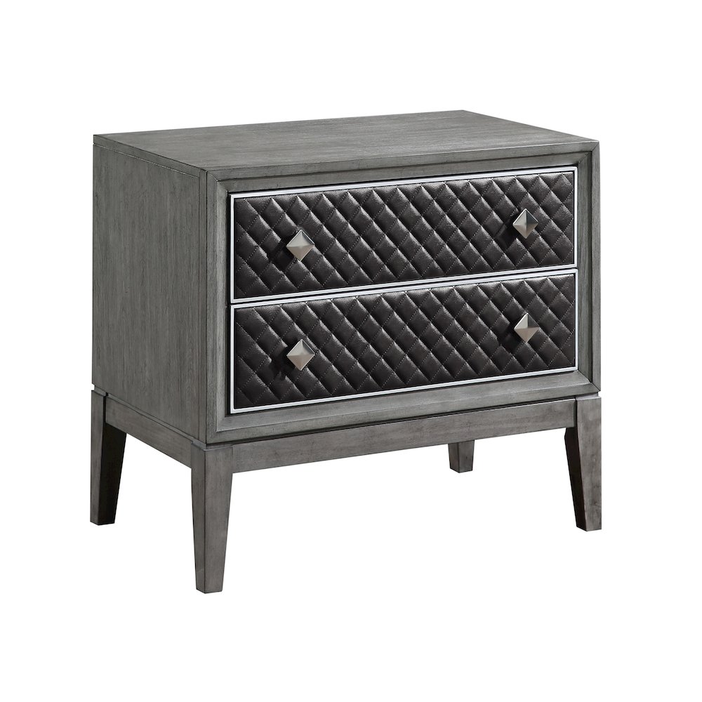 West End Poplar Nightstand in Wire-Brushed Gray. Picture 1