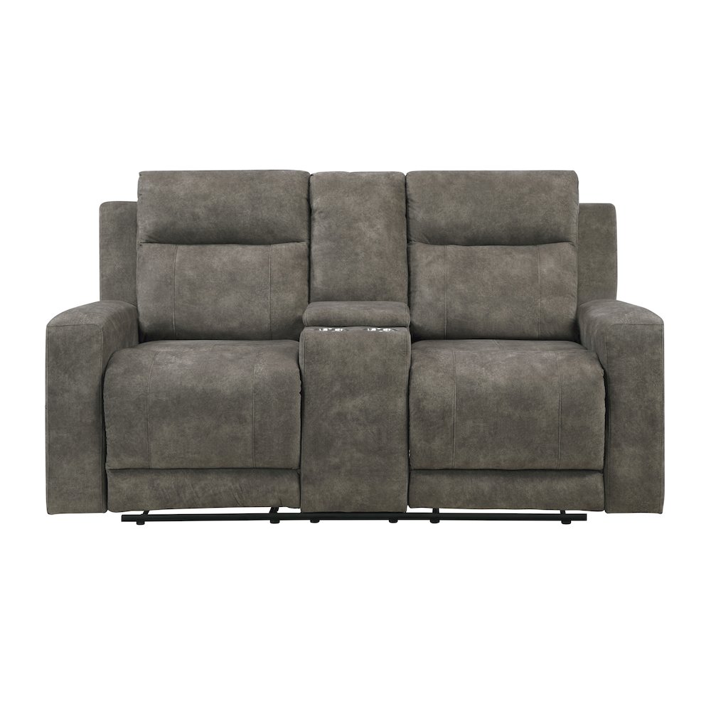 Muncie Microfiber 2pc Set: Sofa, Love in Brown. Picture 4