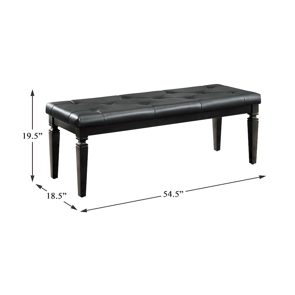 Allura Rubberwood Bench in Black. Picture 3