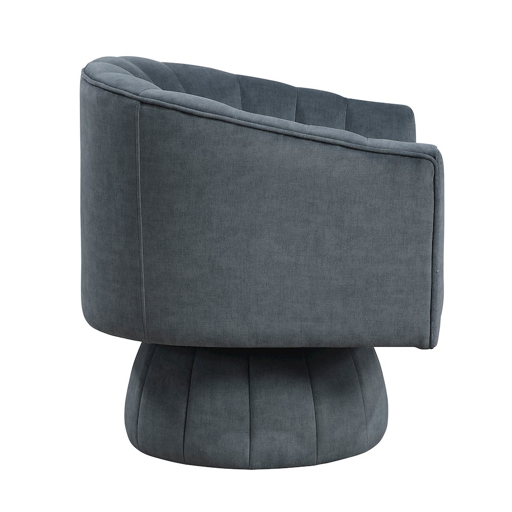 Lonita Velvet Swivel Chair in Dark Gray. Picture 6