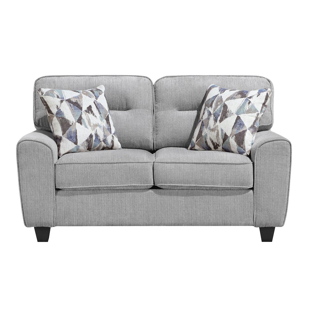 Bennett Chenille 2pc Set: Sofa, Love in Gray. Picture 4