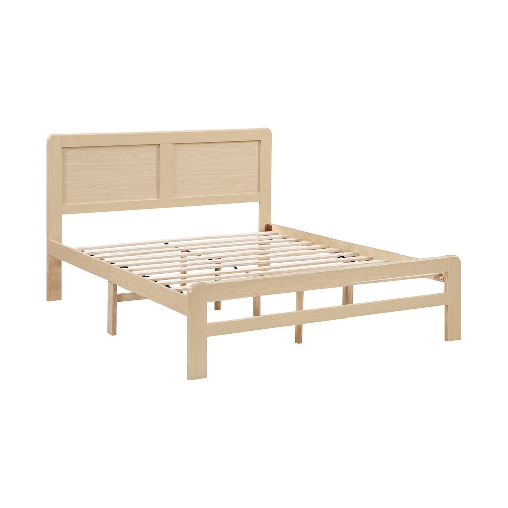 Carter Asian Hardwood Queen Platform Bed in Natural. Picture 3
