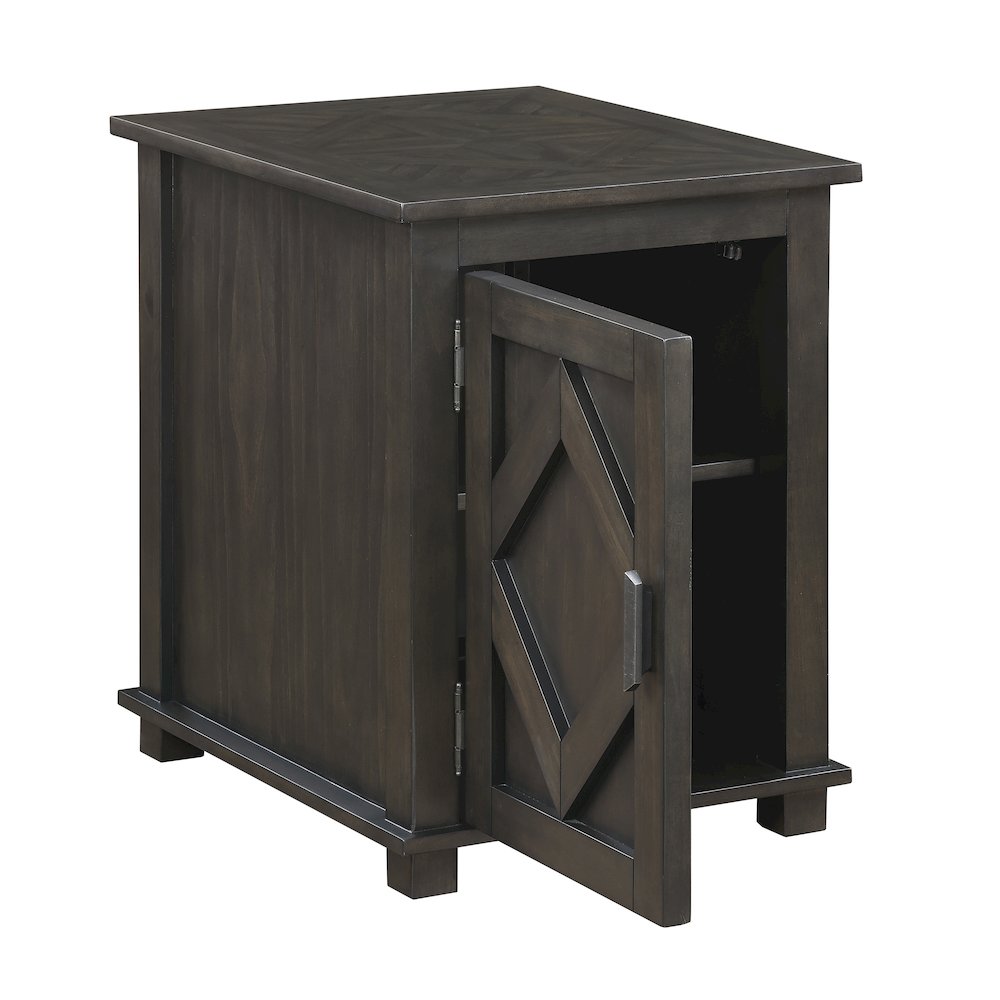 Lakeside Rubberwood Chairside Table in Brown. Picture 5