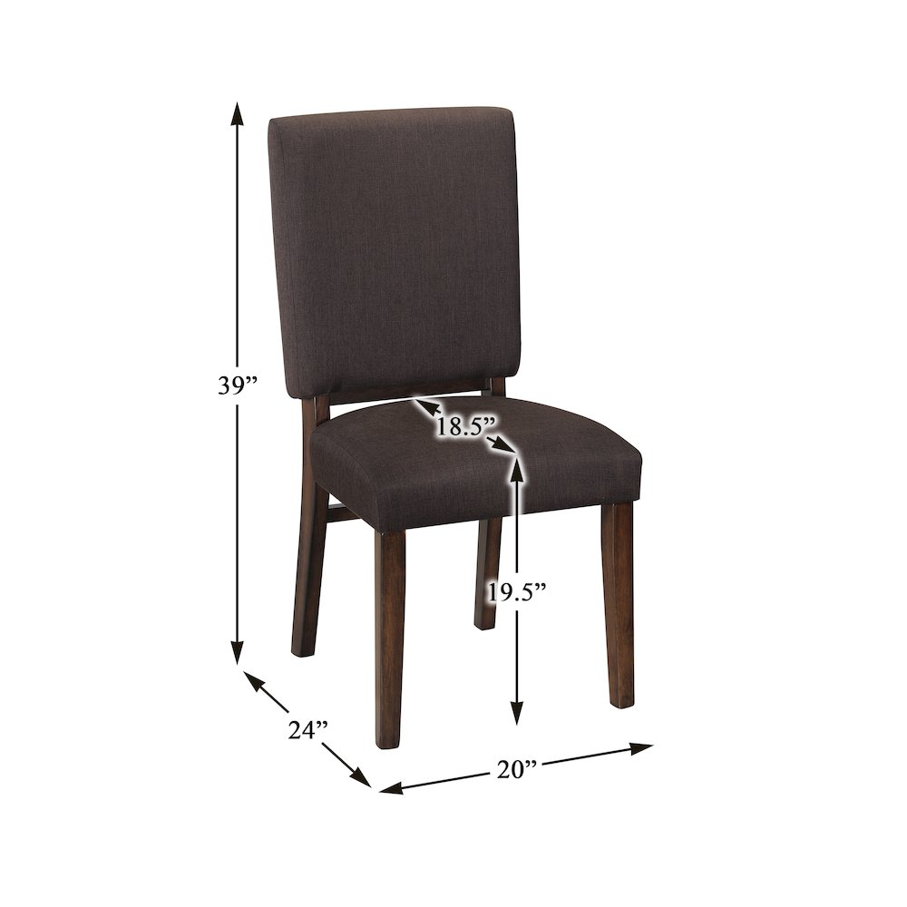 Sedley Fabric Dining Room Chair, Set of 2 in Chocolate. Picture 4
