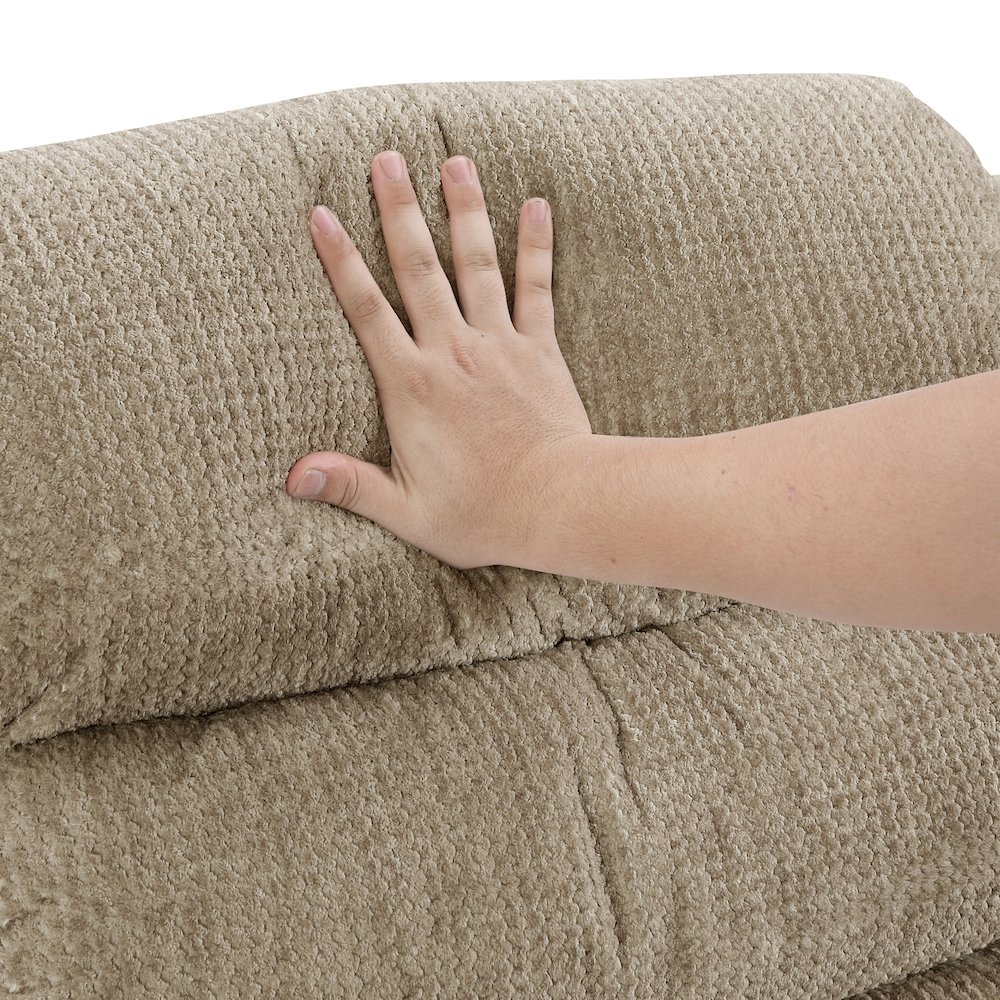 Oxford Microfiber Swivel Glider Reclining Chair in Brown. Picture 8