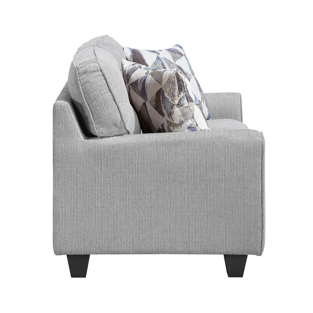 Bennett Chenille 2pc Set: Sofa, Love in Gray. Picture 6