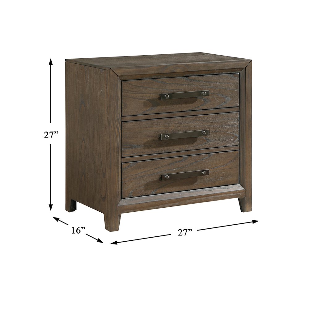 Aris Asian Hardwood Nightstand in Dark Walnut. Picture 4