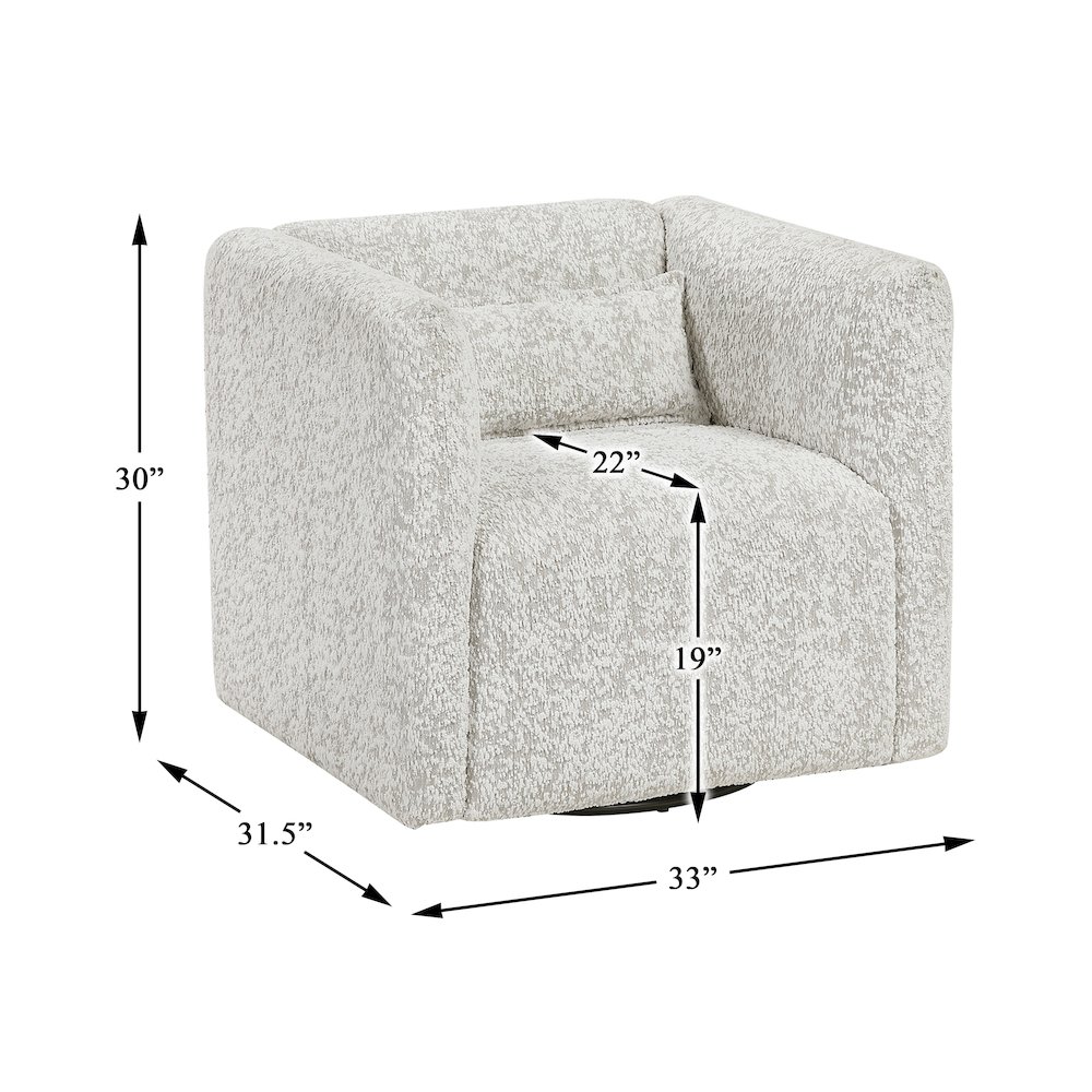 Vienna Jacquard Swivel Chair in Beige. Picture 5