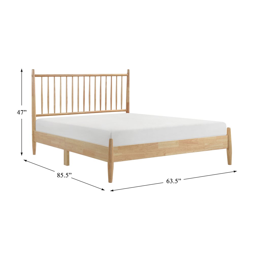 Brickell Rubberwood Queen Platform Bed in Natural. Picture 6